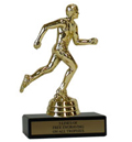 6" Track Economy Trophy with Black marble base