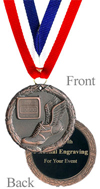 Antiqued Bronze Engraved Track Medal