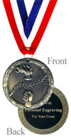 Antique Gold Engraved Victory Medal
