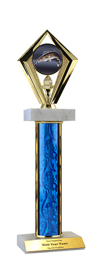 14 inch Waleye Double Marble Trophy