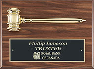 9 x 12 inch Walnut Gavel Plaque